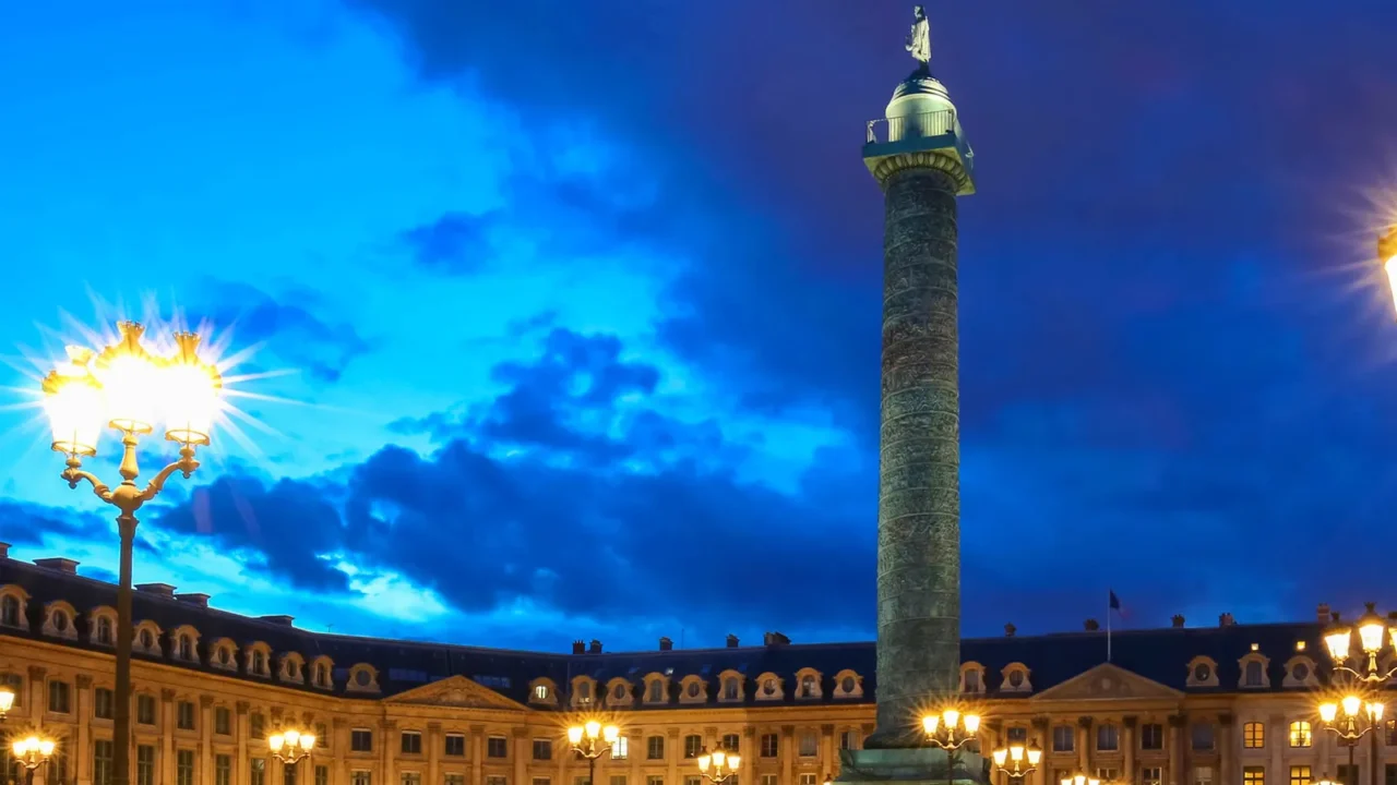 the vendome column the place vendome at night paris