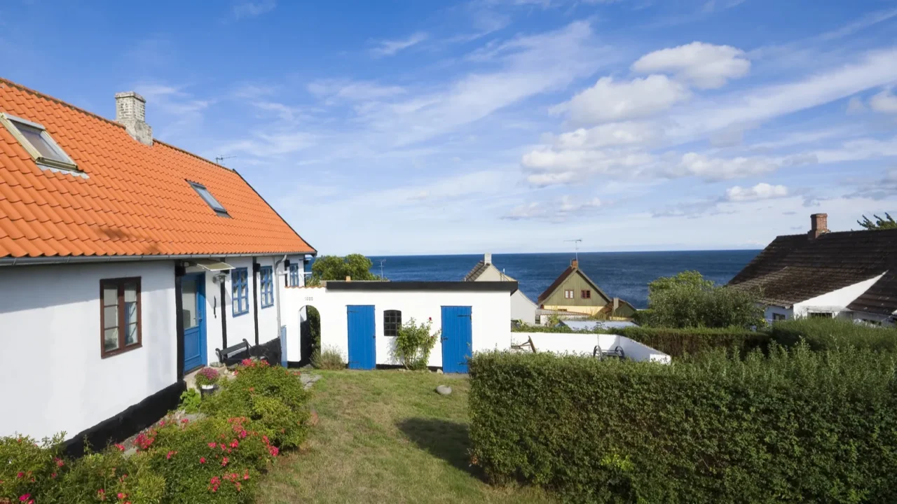 traditional tiny houses of fishing hamlet aarsdale bornholm denmark