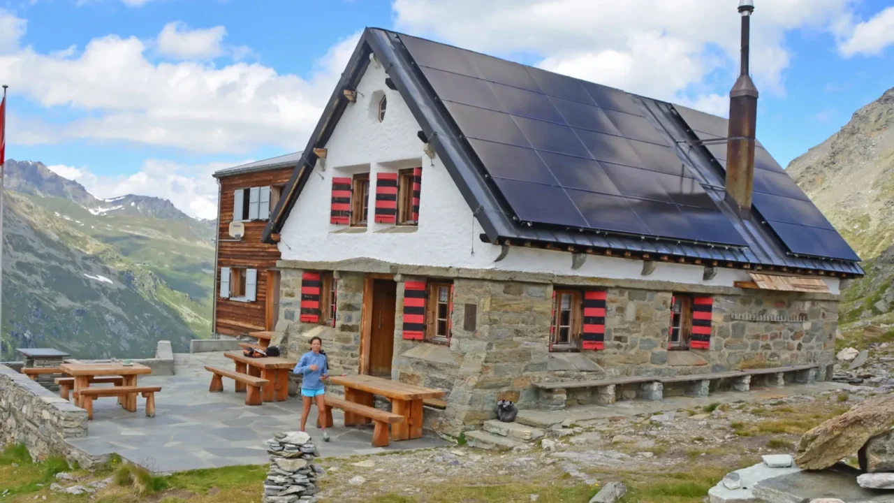 turtmann mountain hut high in turtmann valley in southern swiss