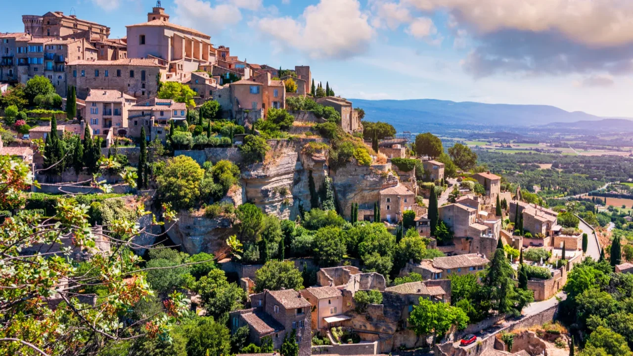 view on gordes a small typical town in provence france