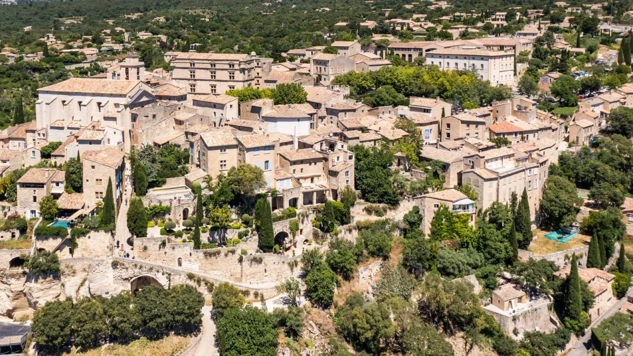 view on gordes a small typical town in provence france