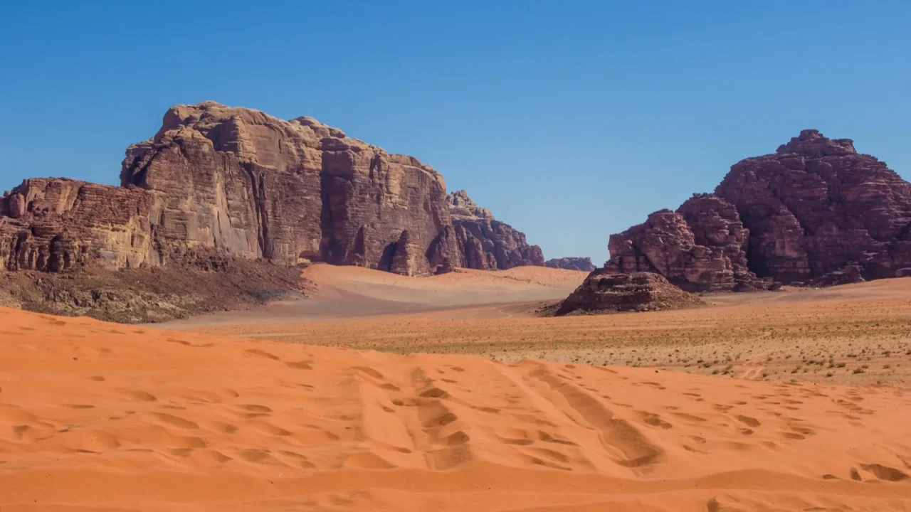 wadi rum desert  valley of the moon in jordan