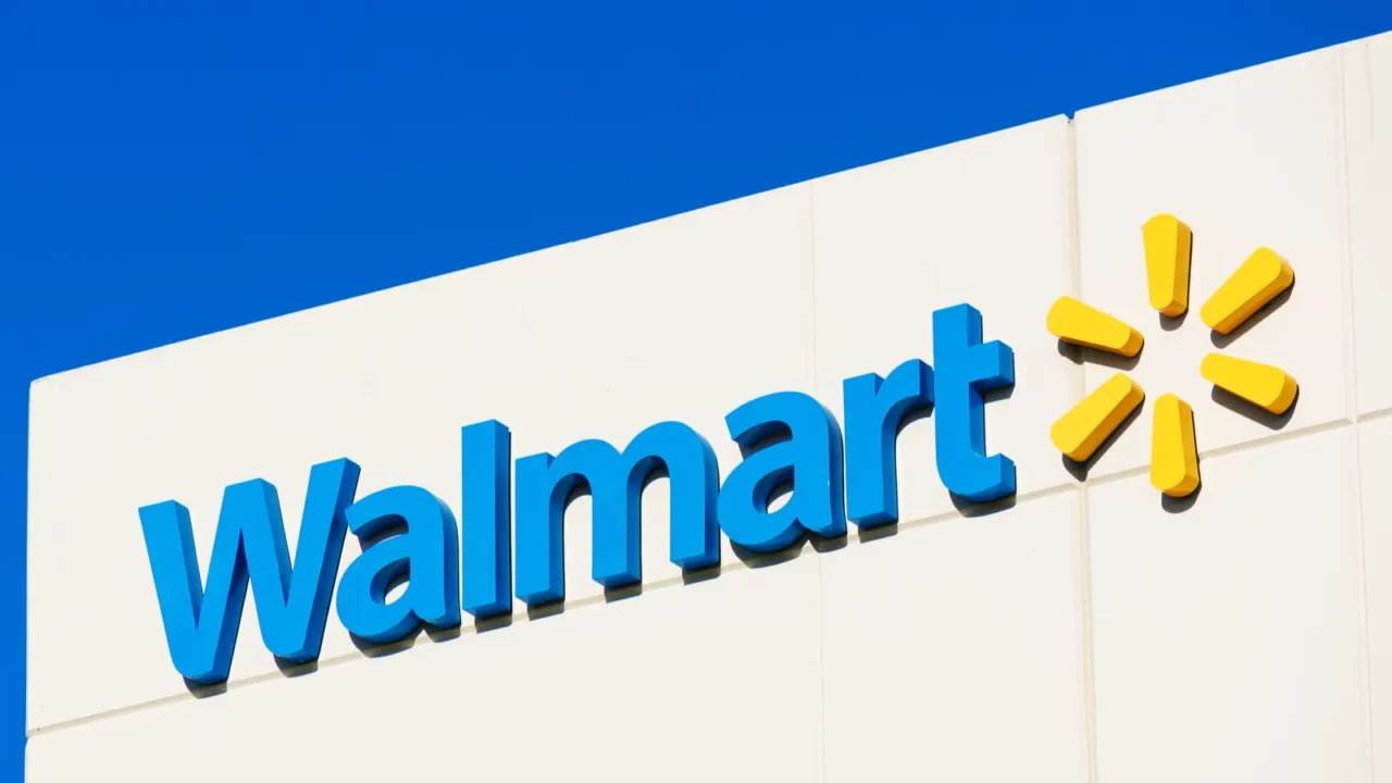 Walmart sign, logo on facade of Walmart Labs office building in Silicon Valley, Sunnyvale, California, USA.