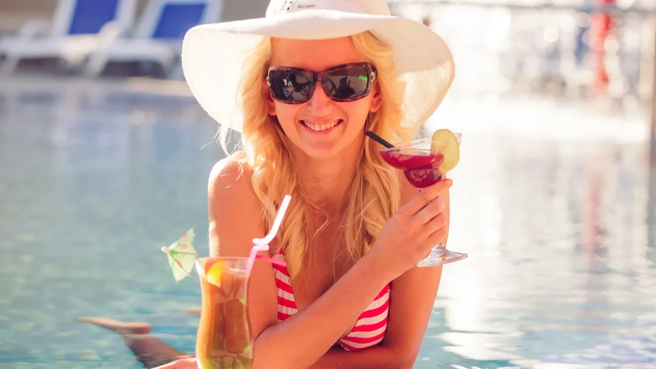 woman in swimming pool