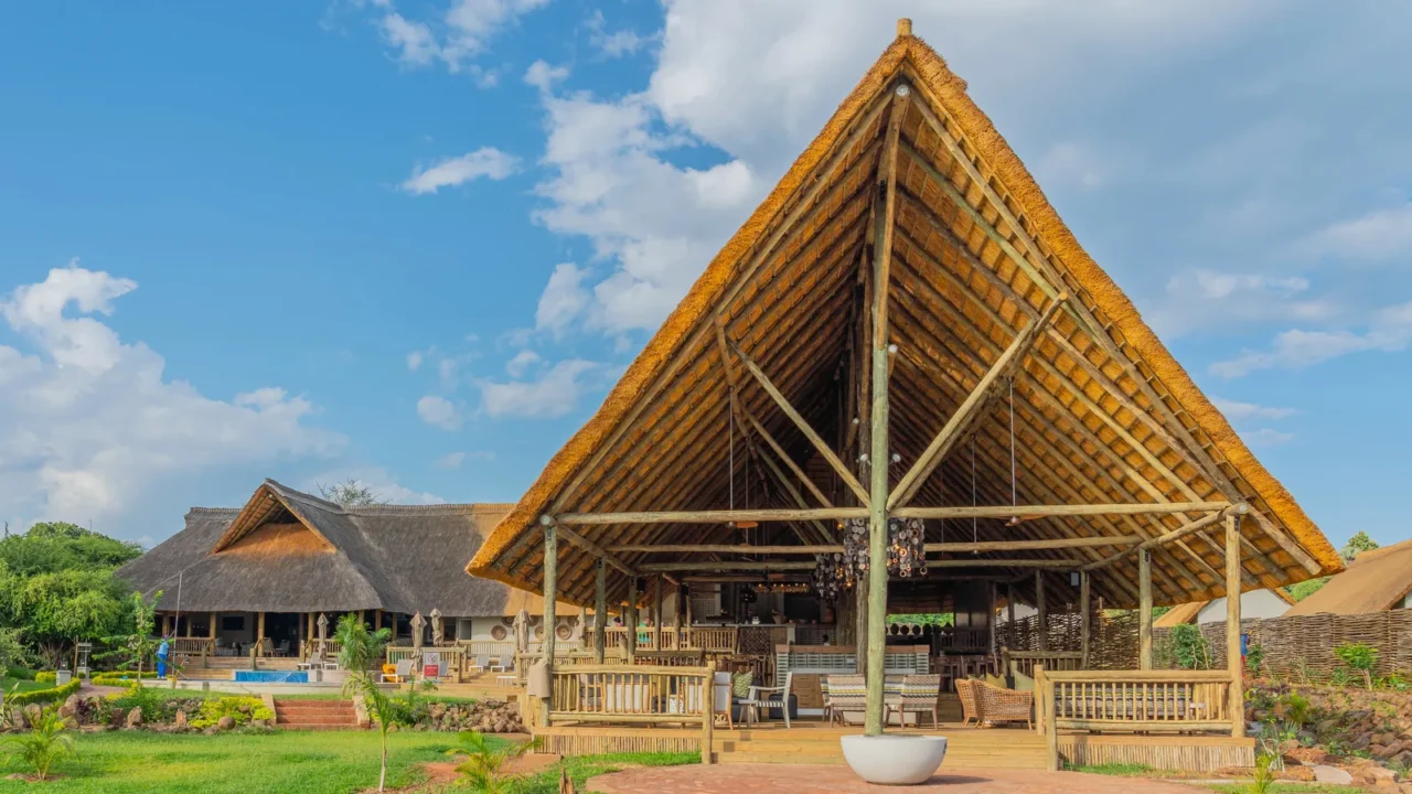 hwange  zimbabwe  february 4 2020 the buildings from