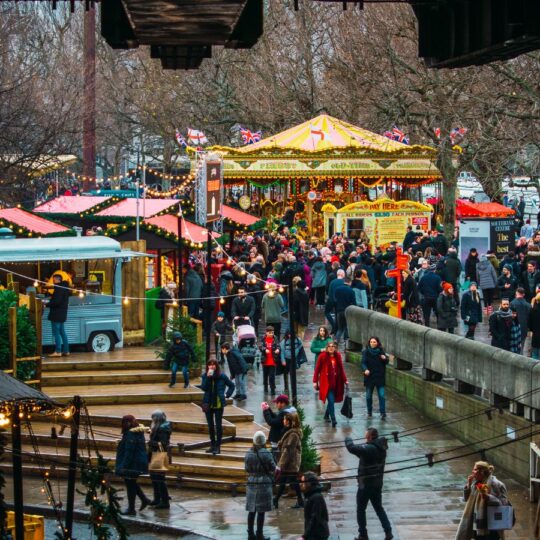 Winter in London brings pop-up ice rinks, Christmas markets, and festive nights out
