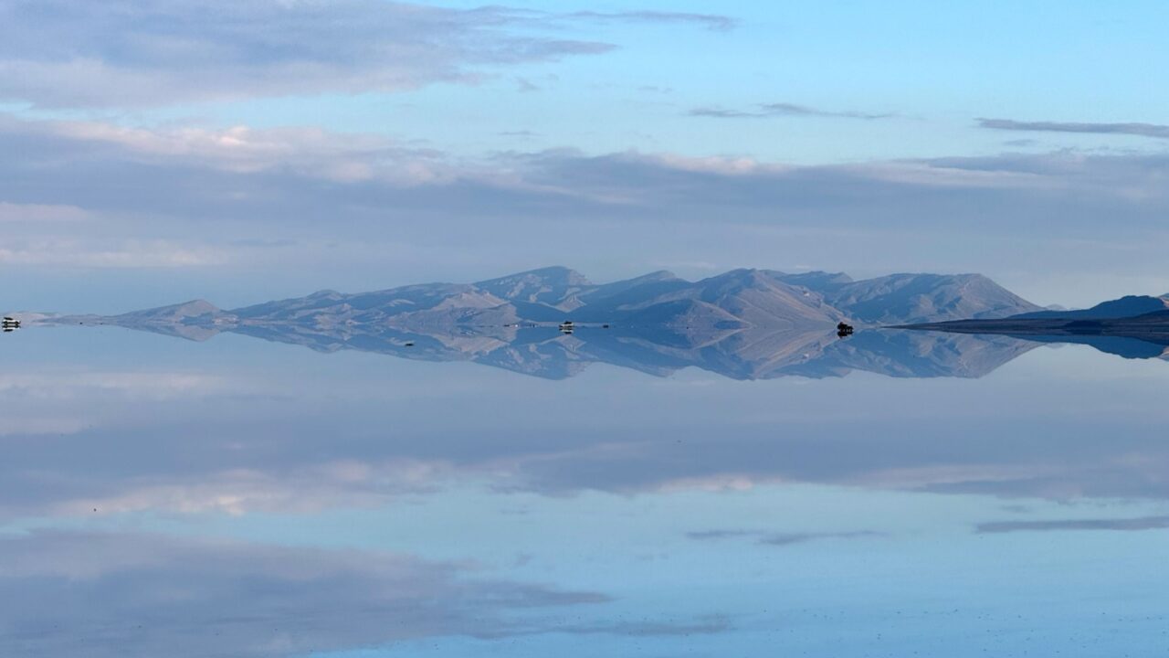 Reflection on Bolivia's Uyuni Salt Flats