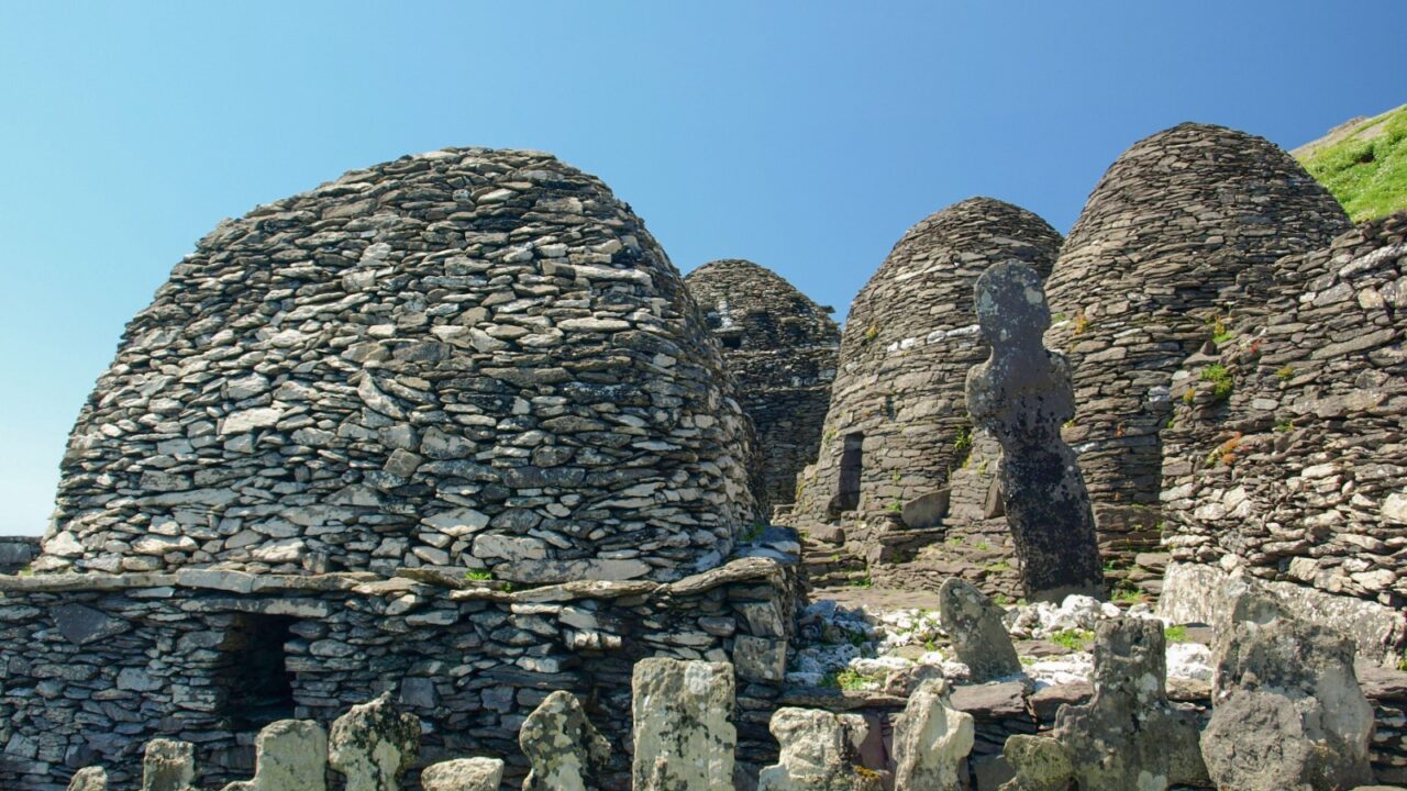 Skellig Michael, UNESCO World Heritage Site, Kerry, Ireland. Star Wars The Force Awakens Scene filmed on this Island. wild atlantic way