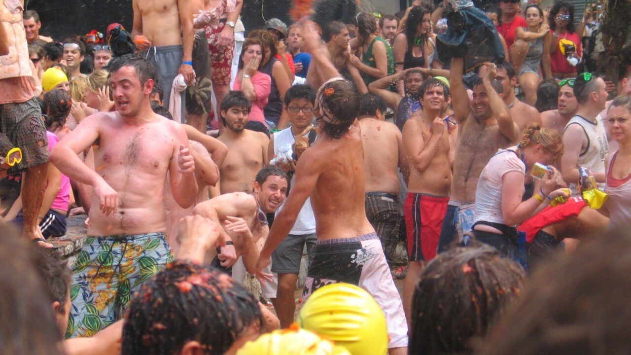 La Tomatina of Bunyol, Valencia, Spain. August 2017