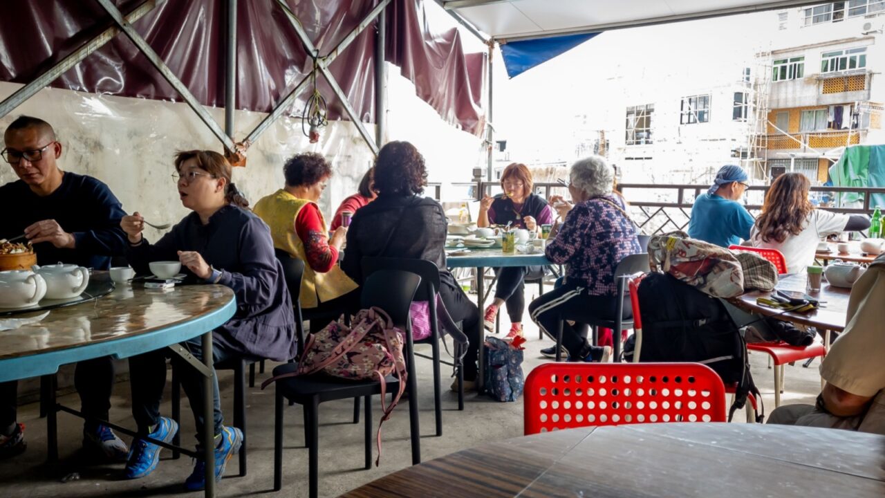 Hong Kong. China- 02.27.2025. Interior of a restaurant in Tai O fishing village catering for tourists and serving local specialised seafood dishes.