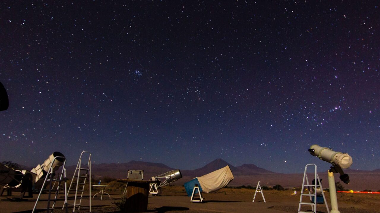 Astronomical tour at Atacama Desert close to San Pedro de Atacama town in Chile. An easy way to see the space in the darkest skies on the Earth