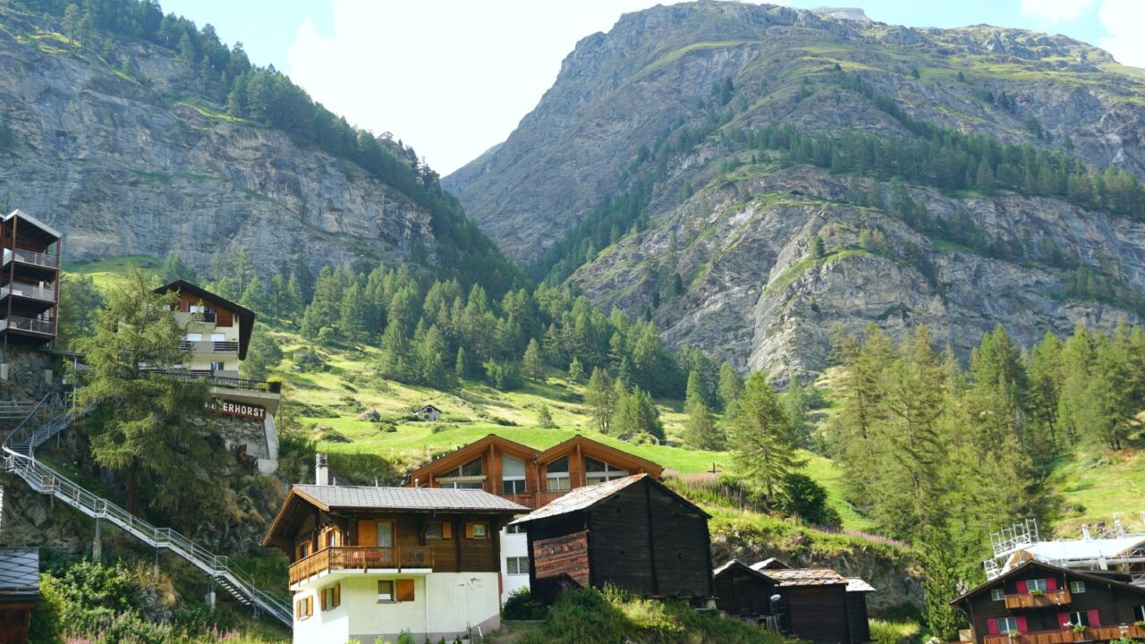 Visit Zermatt Switzerland in summer season on a beautiful day.
