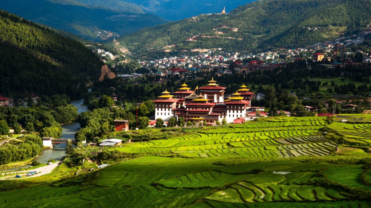 The Capital city of Bhutan Thimphu Dzong