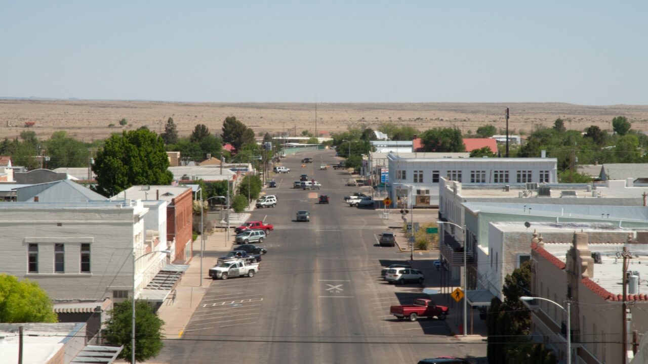 Marfa Courthouse view of Marfa, Texas