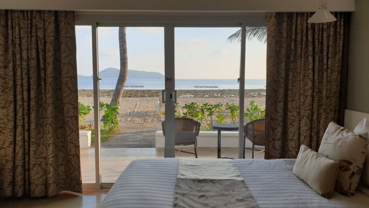 Beach view from the hotel by the sea, Phuket, Thailand