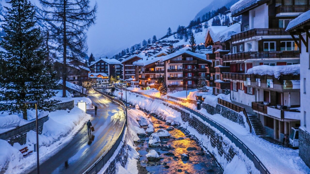 ZERMATT, SWITZERLAND - Zermatt is a winter fairy tale, surrounded by the snow