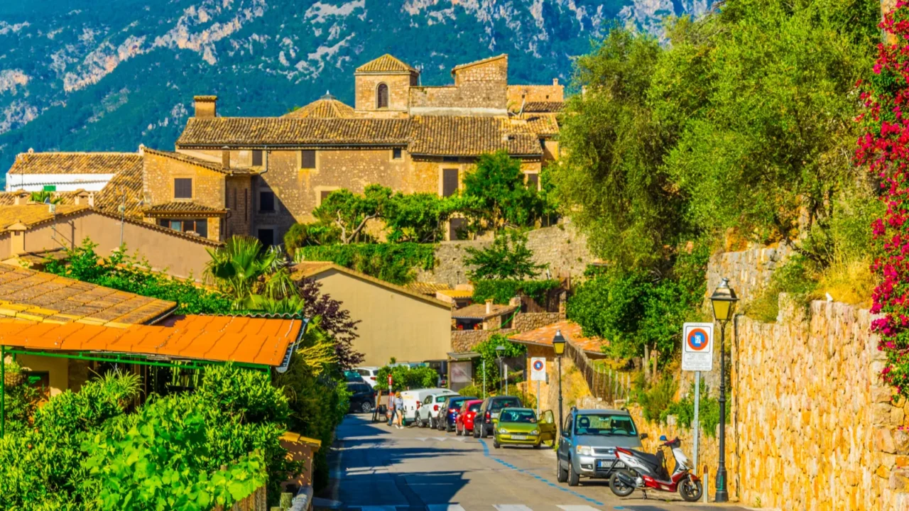 aerial view of fornalutx mallorca spai