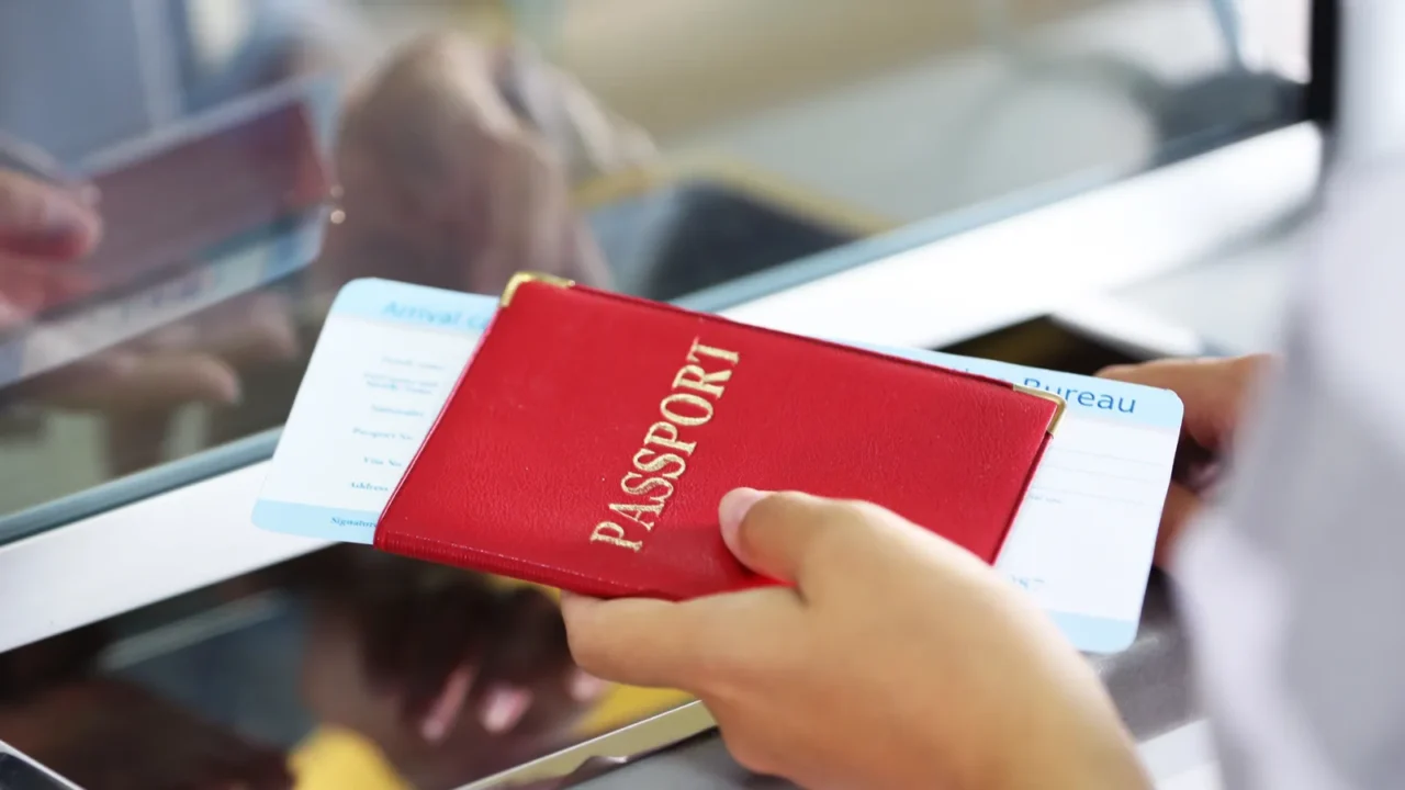 airport checkin counters with passengers