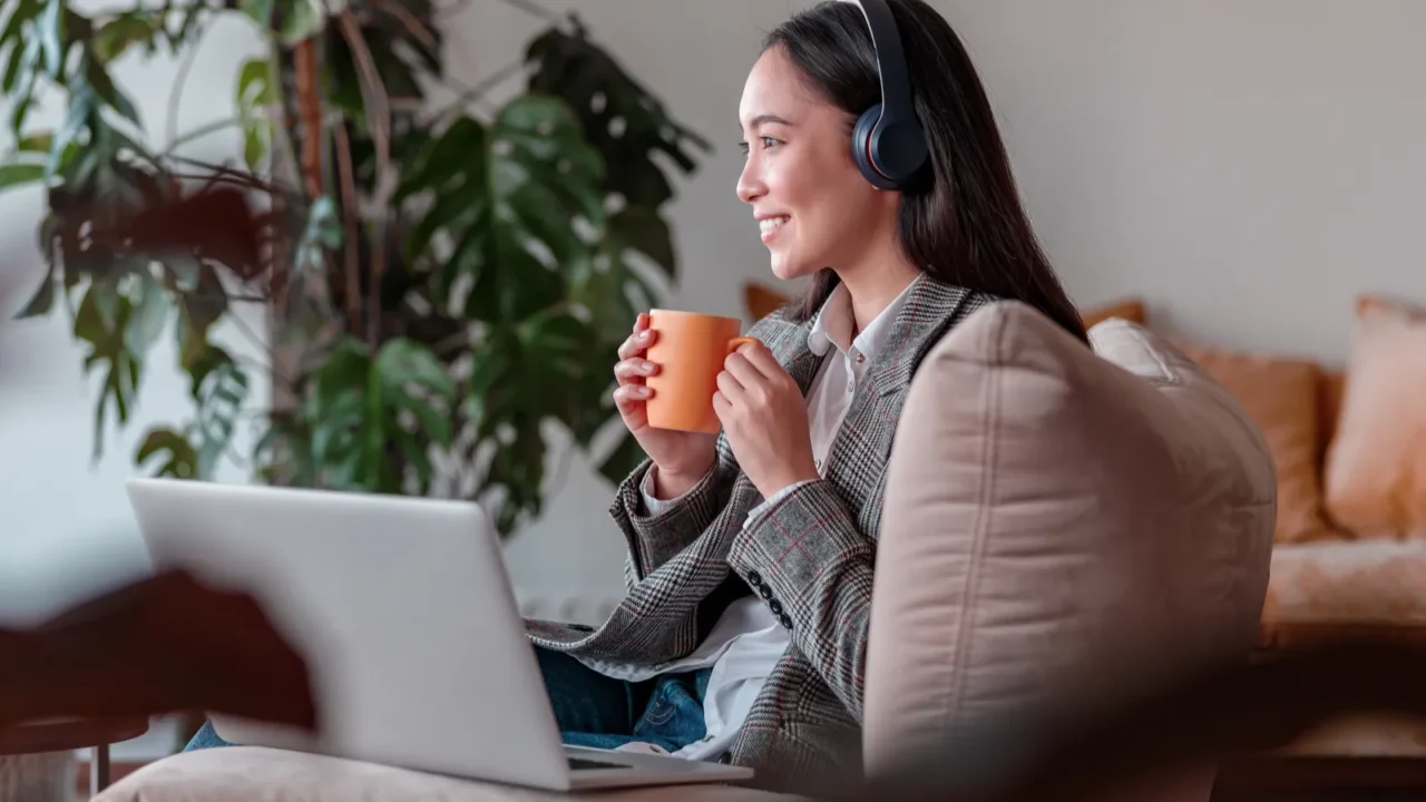asian woman working in office