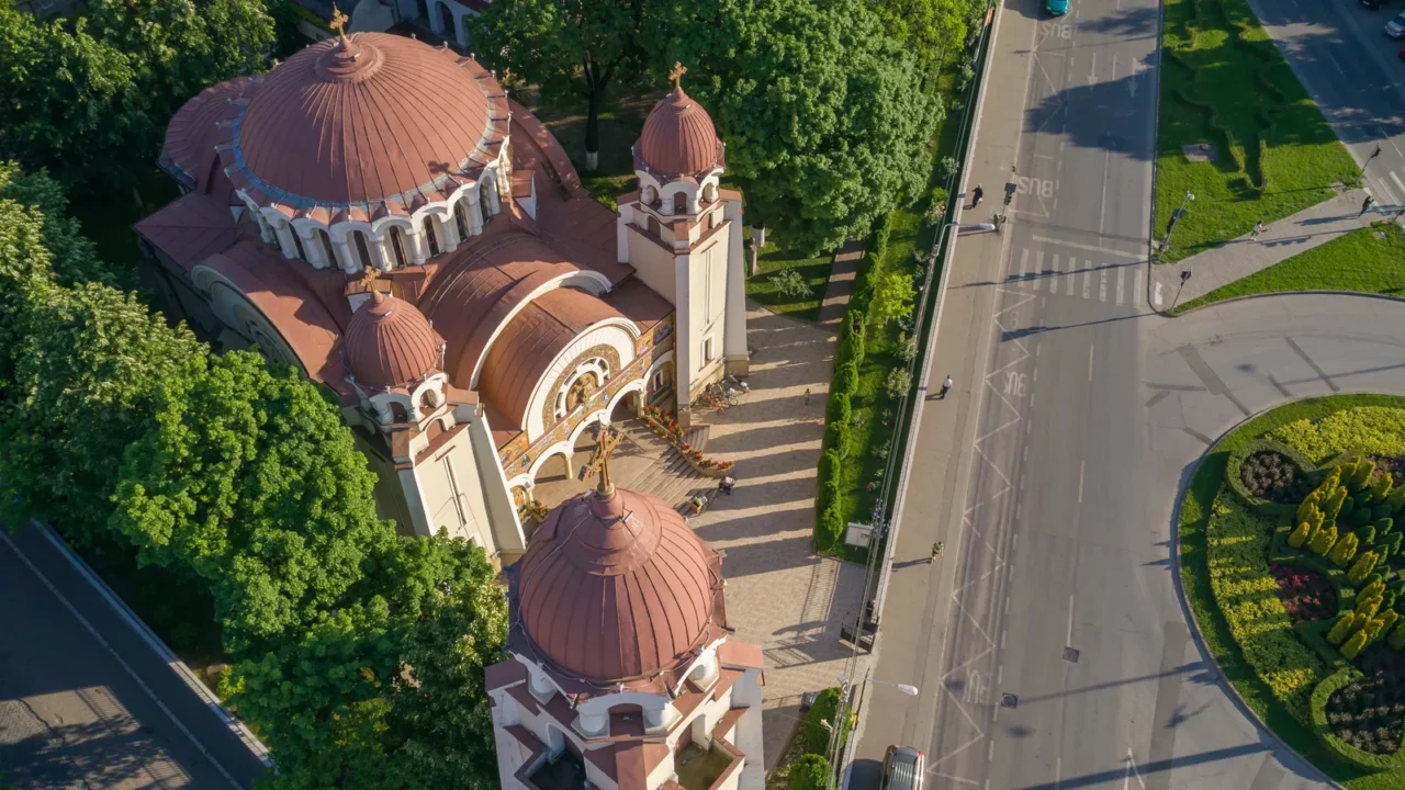 beautiful iosefin orthodox church in timisoara romania