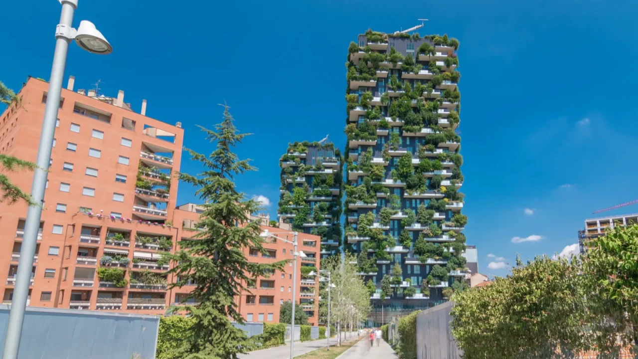 bosco verticale or vertical forest timelapse hyperlapse it is a