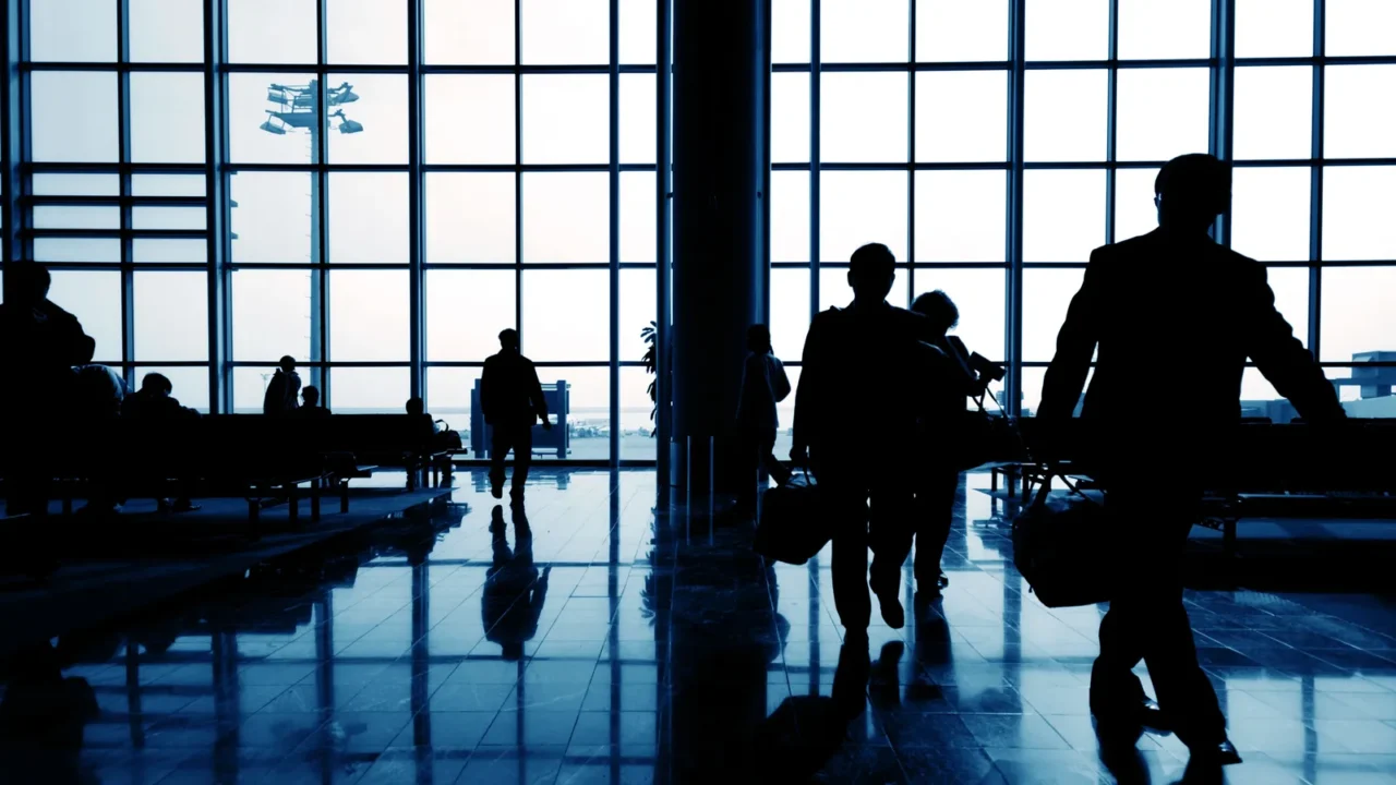 business travelers at airport