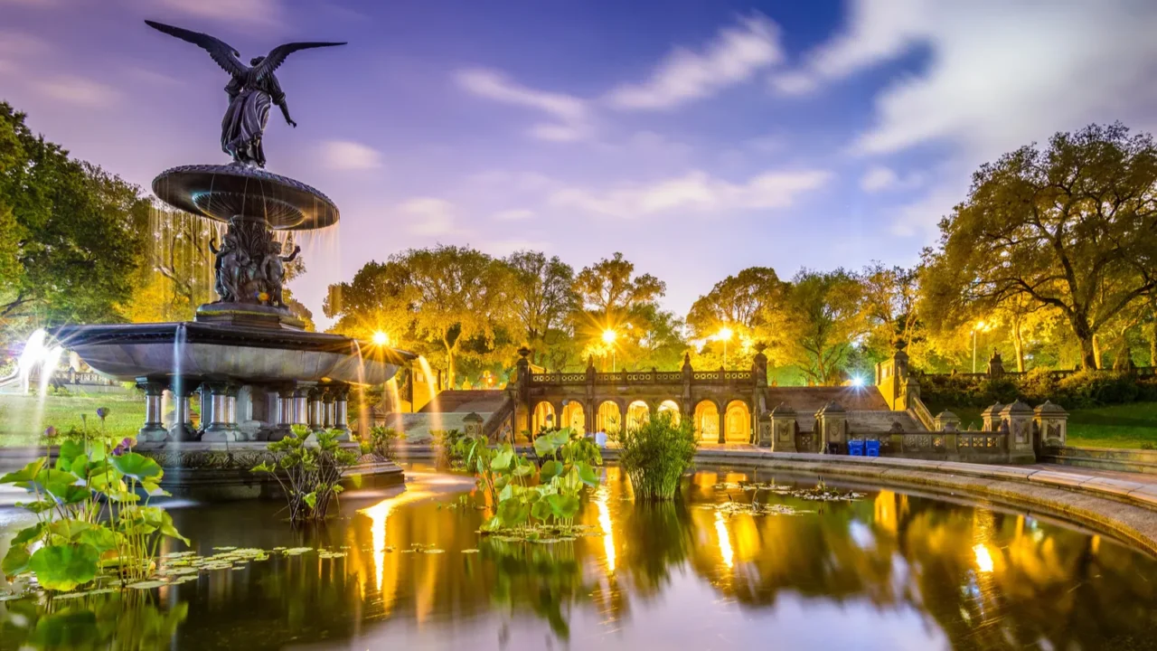 New York City, USA at Bethesda Terrace in Central Park.