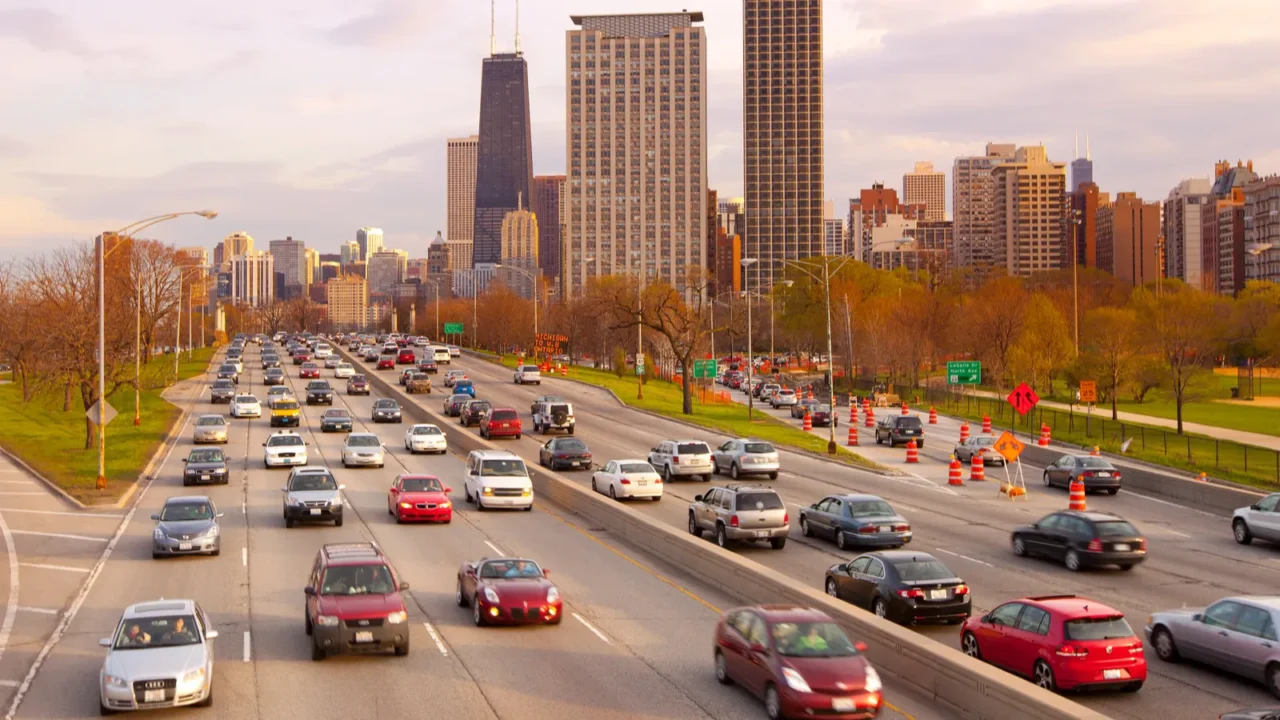 chicago illinois united states  traffic on lake shore drive