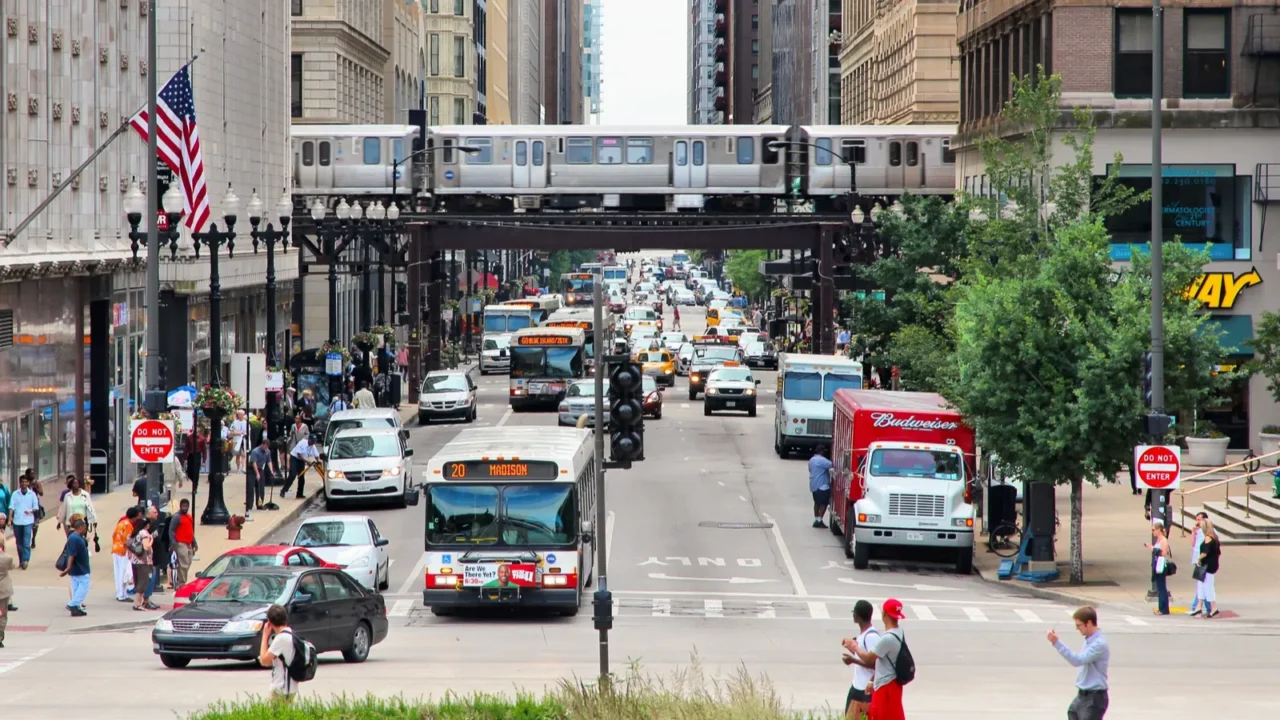 chicago usa  june 26 2013 people drive along washington