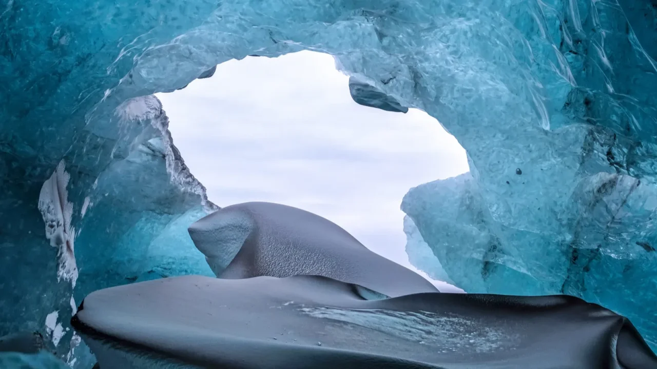 crystal ice cave near jokulsarlon