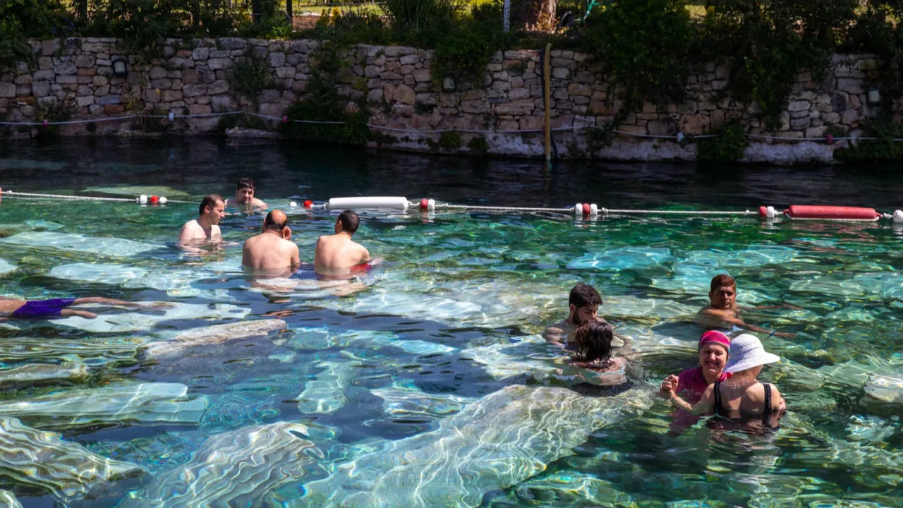 denizli turkey april 30 2023 the antique pool cleopatras bath