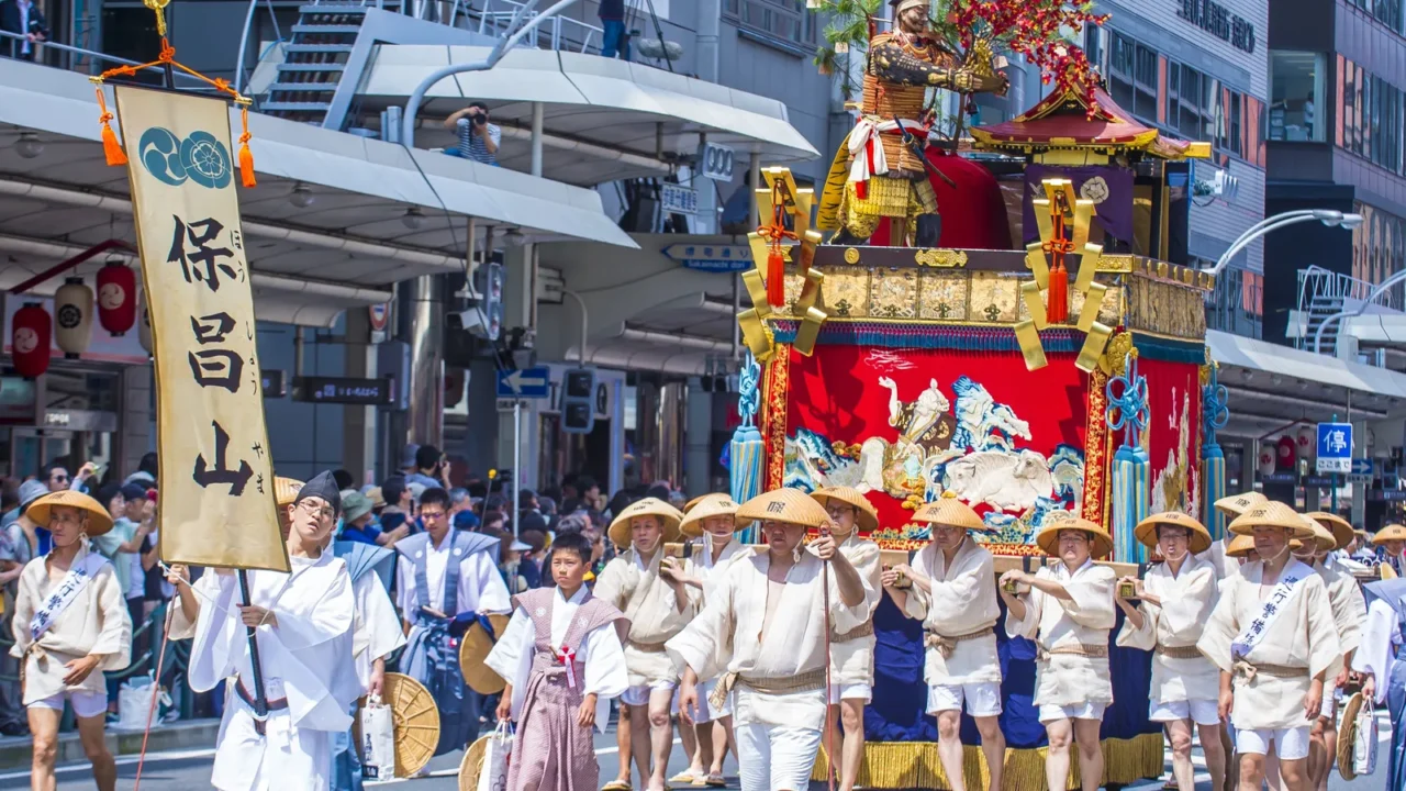 gion matsuri in kyoto japan