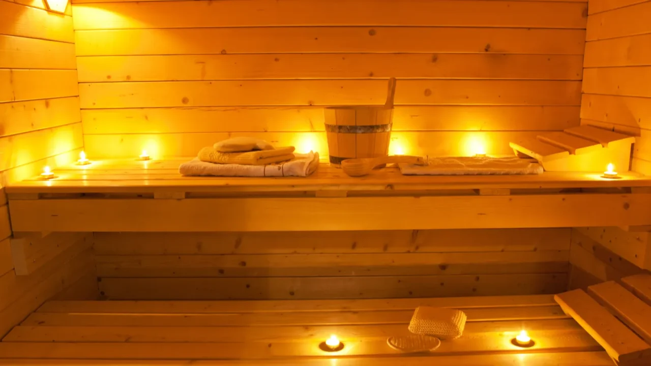 interior of a finnish sauna