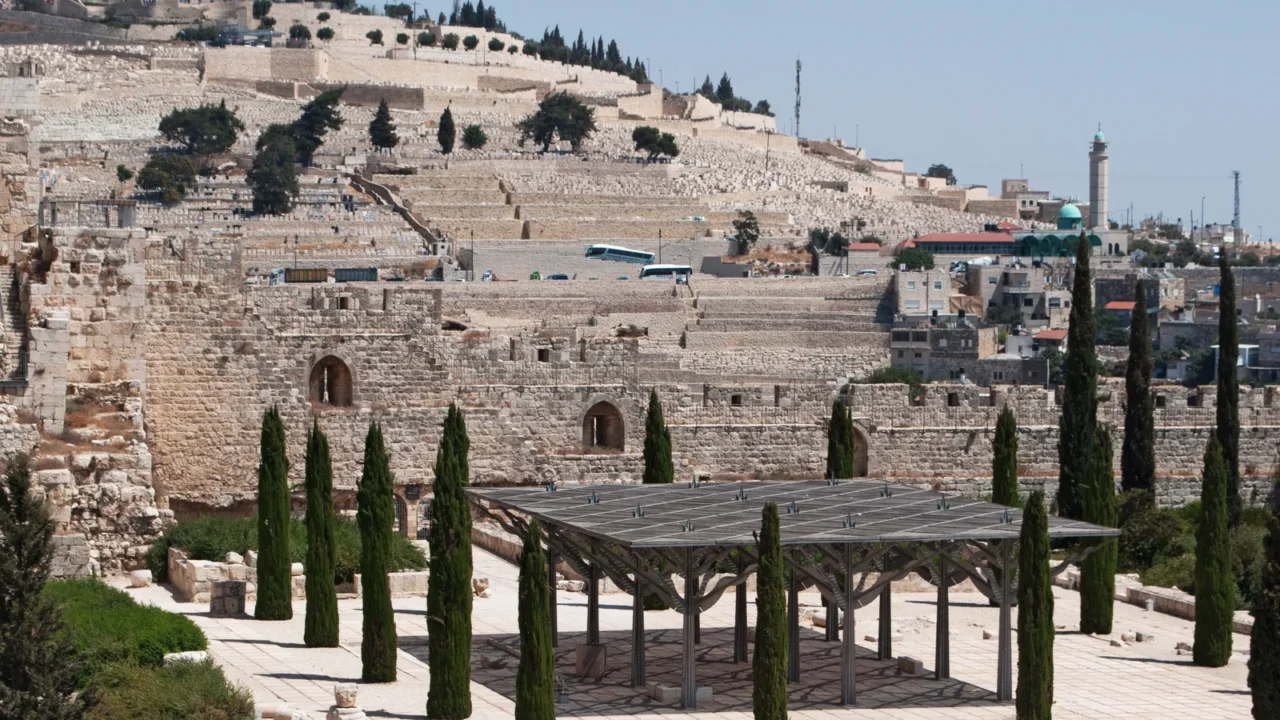 jerusalem the mount of olives and the archaeological excavations area
