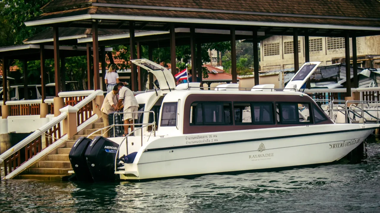 krabi thailand february 6 2025 speed boat near krabi that