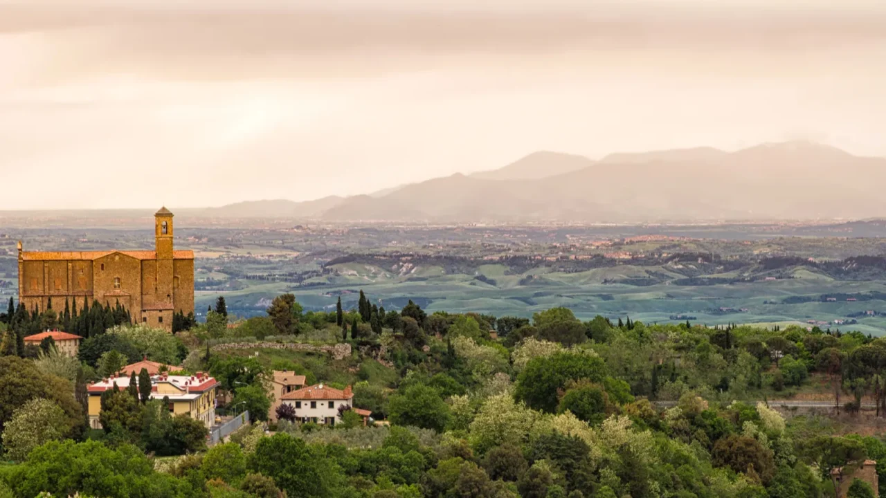 landscape around volterra tuscany italy