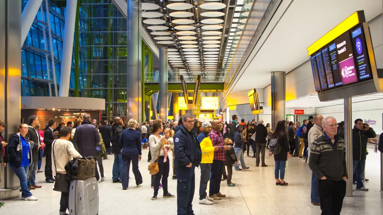 london uk  march 28 2015 inside heathrow airport