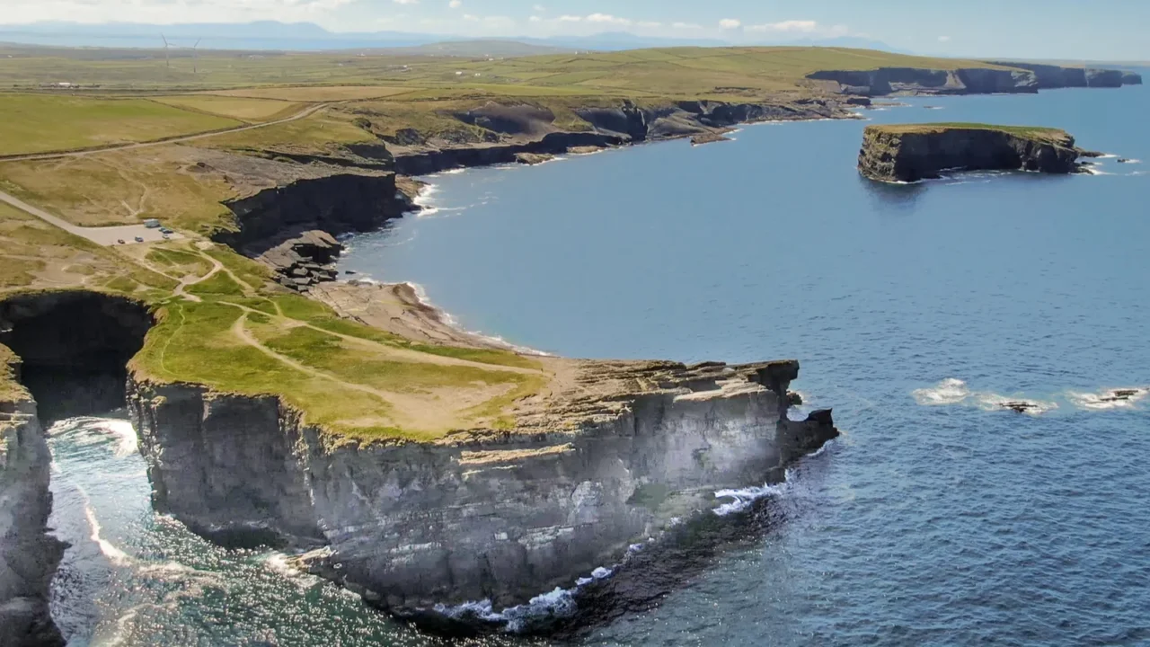 loop head at county clare in ireland  aerial drone