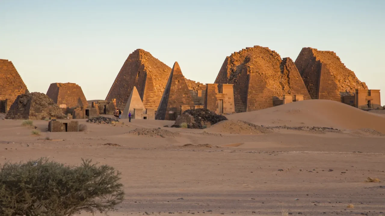 meroe pyramids in a desert of sudan