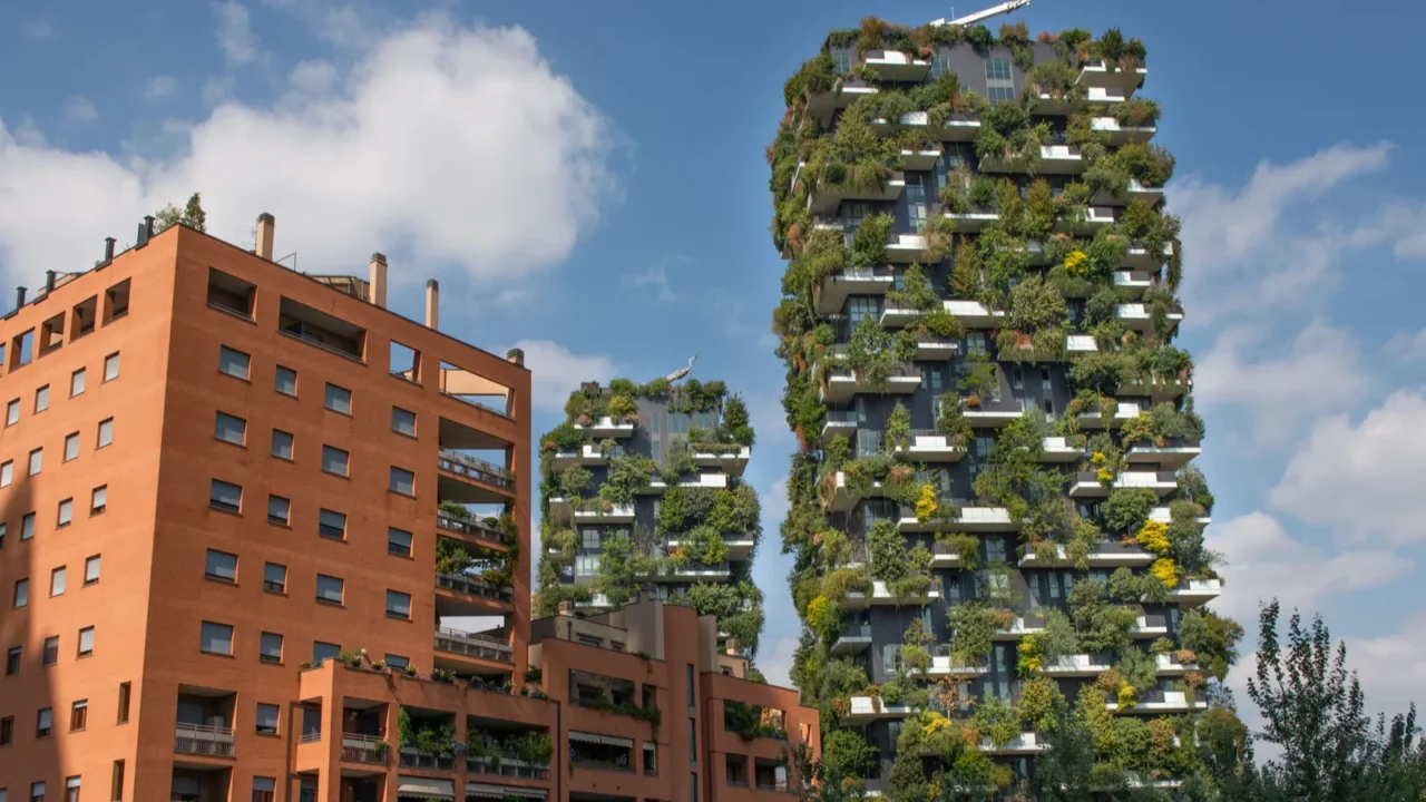 milan italy 8 eptember20120 houses with garden on the terrac
