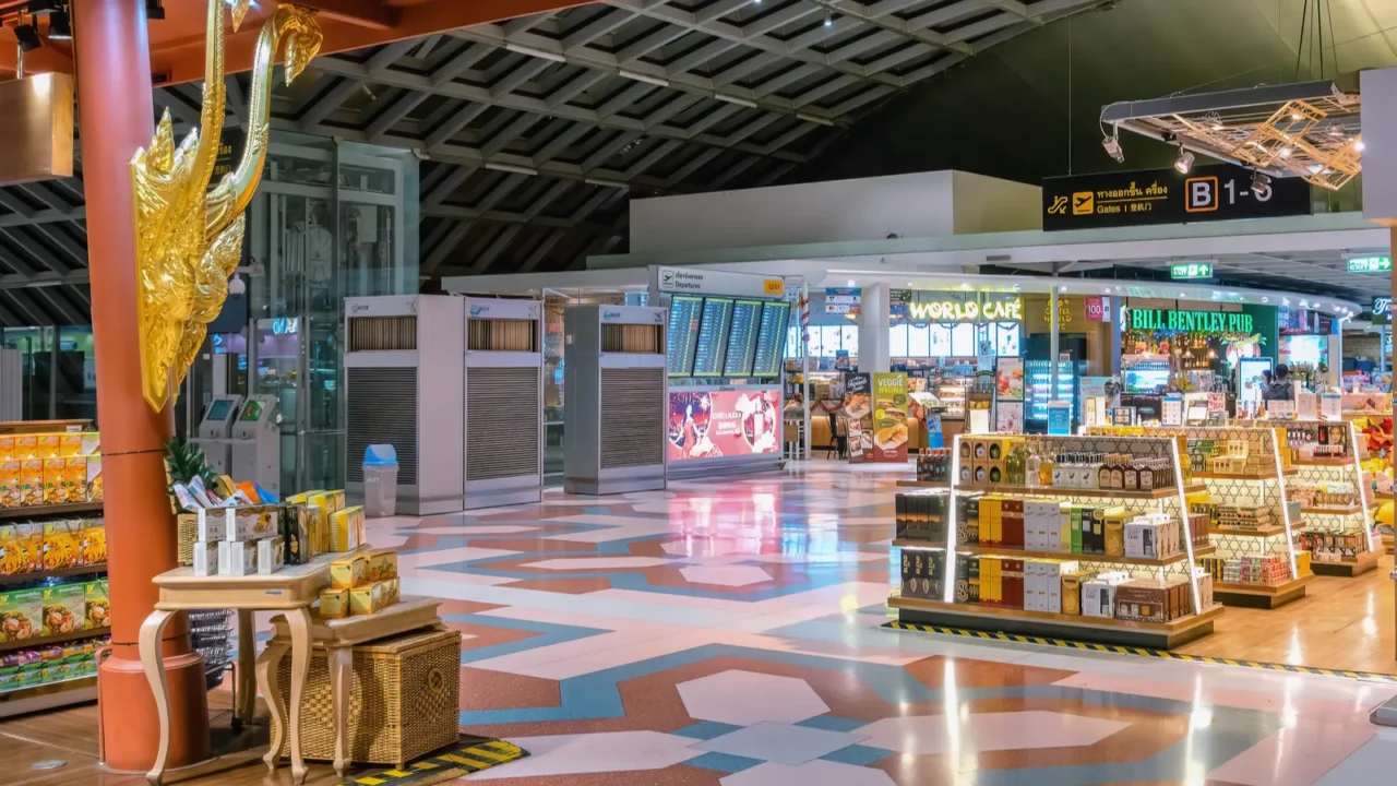 numerous duty free shops in suvarnabhumi airport high resolution side