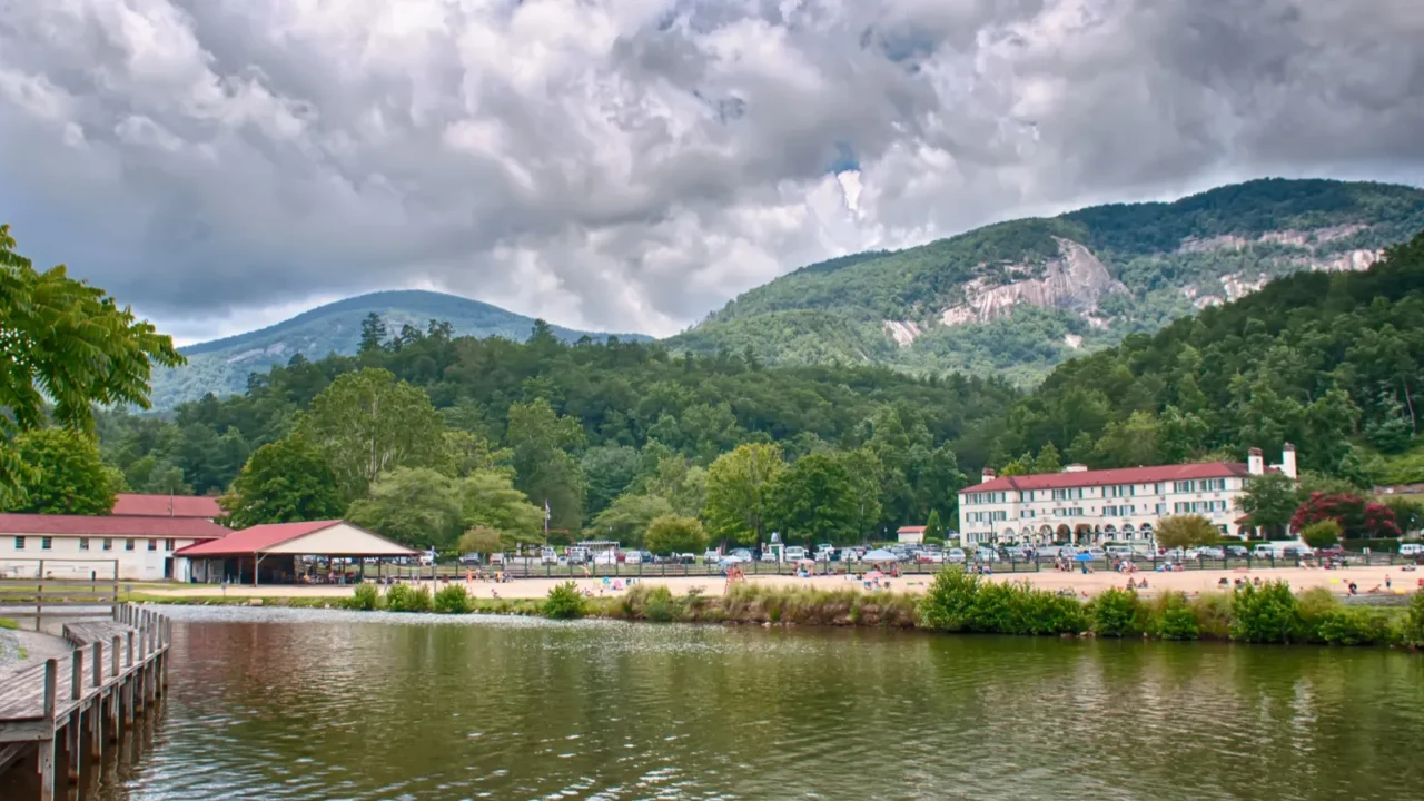 overlooking chimney rock and lake lure