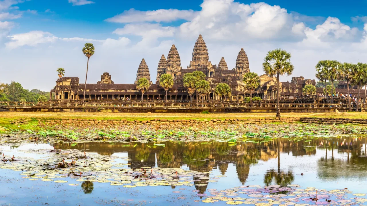 panorama of angkor wat temple in siem reap cambodia in