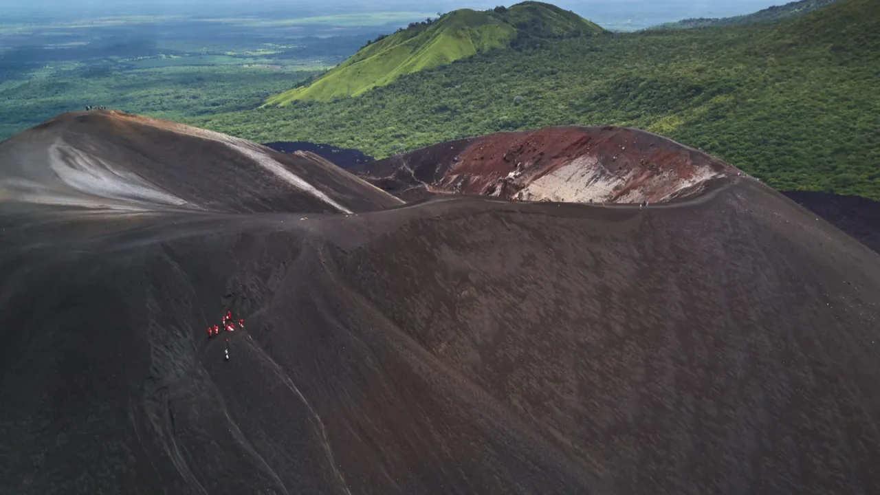 people on cerro negro volcano