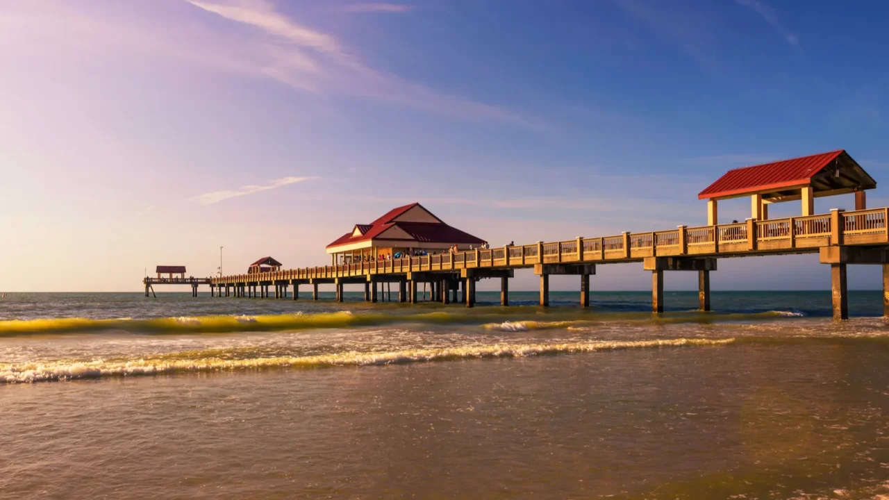 pier 60 at sunset on a clearwater beach in florida