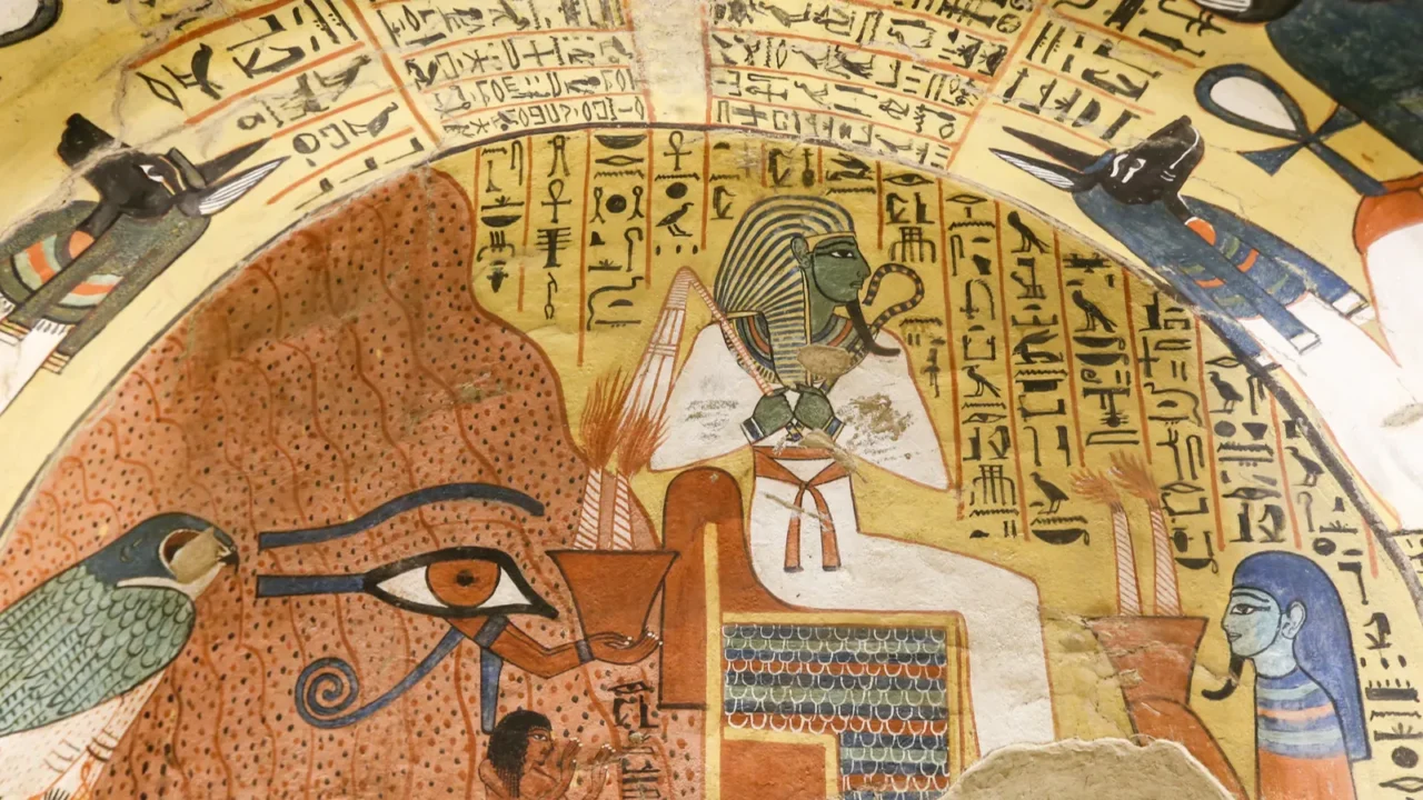 scene from pashedu tomb in deir elmedina village luxor egypt