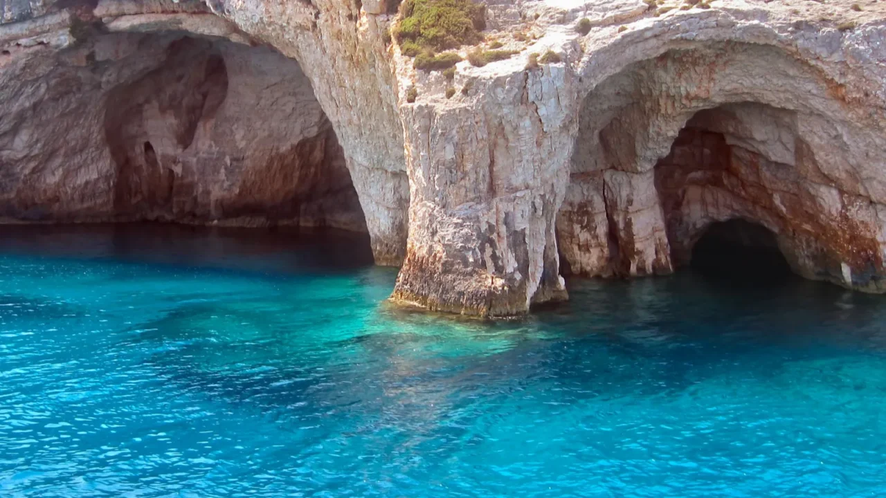 sea caves at zante greece