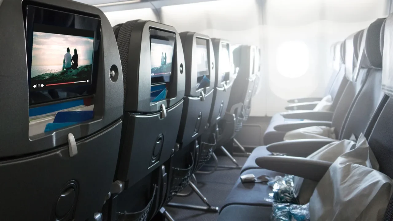 seats waiting for passengers and take off in an airplane