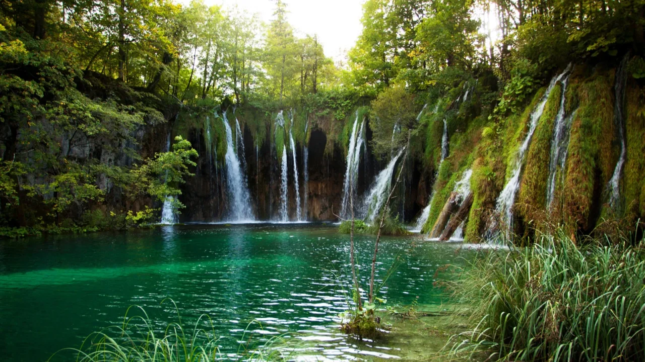 several small waterfalls