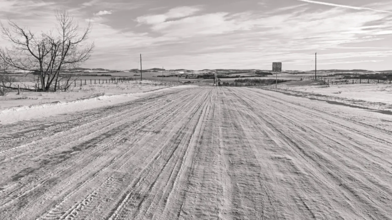 snowy back roads